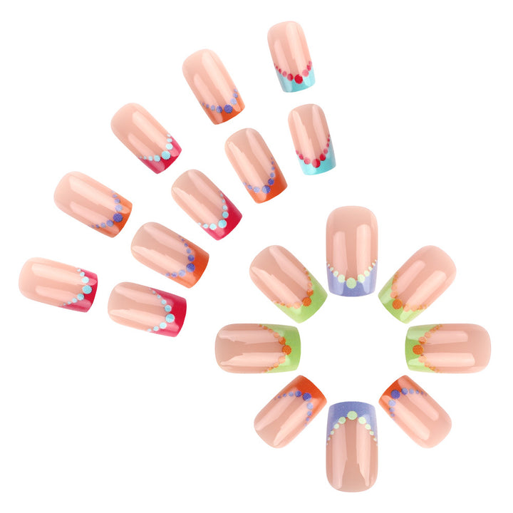 Bunt Punkt Design Nagelkunst Karnz