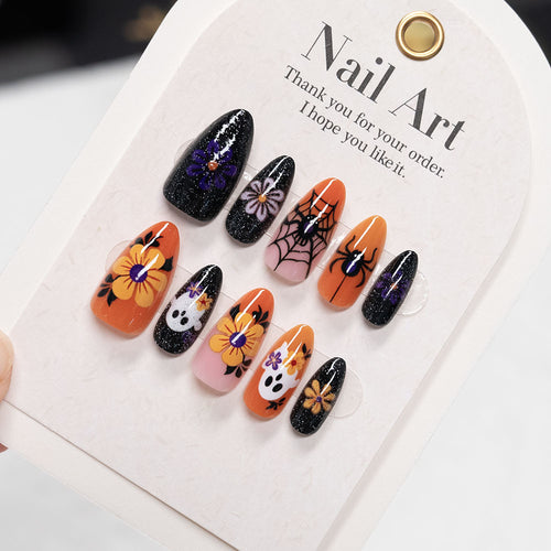 Spooky-Themen Press-On Nagelkunst