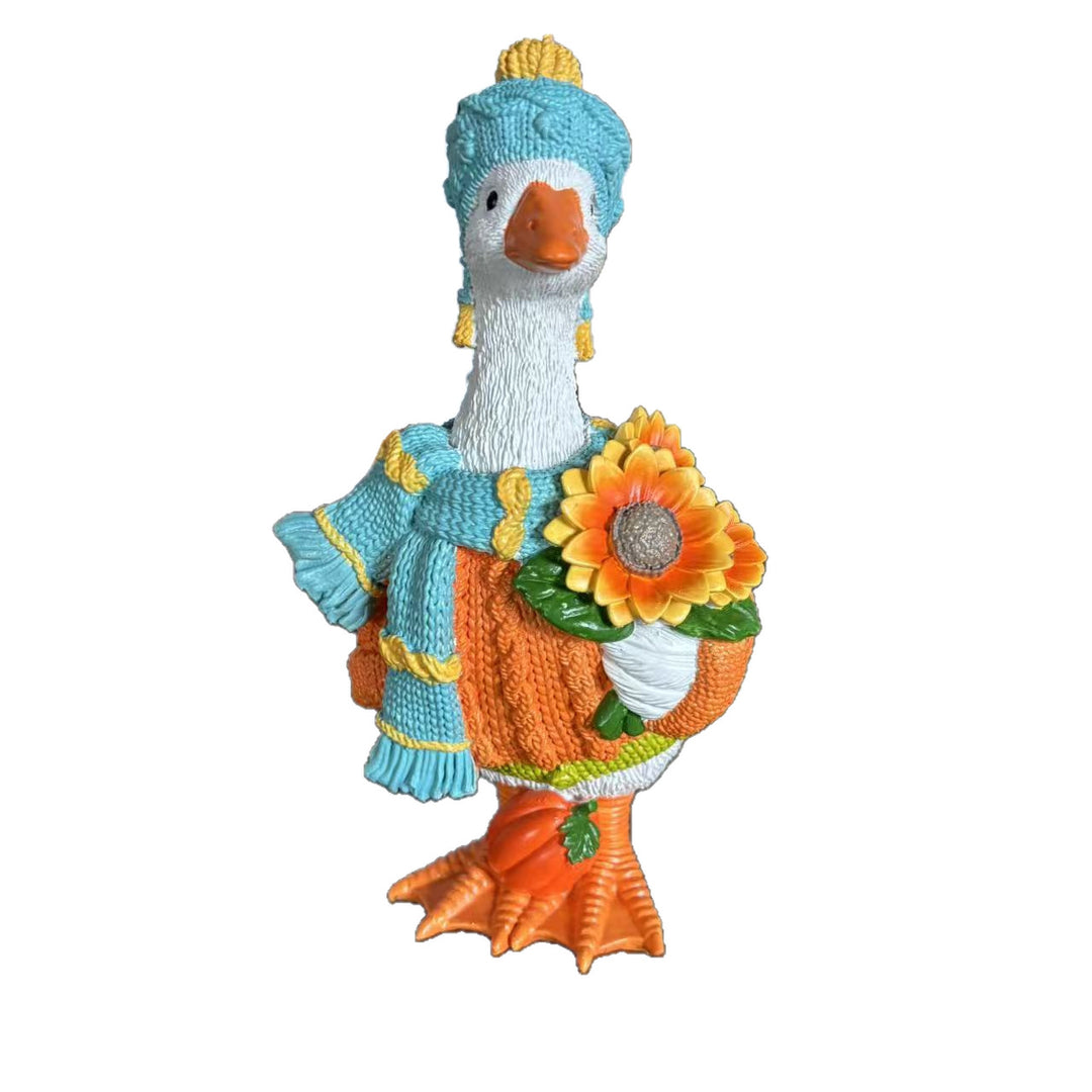 Dekorative Figur einer Sonnenblumen-Gans Karnz
