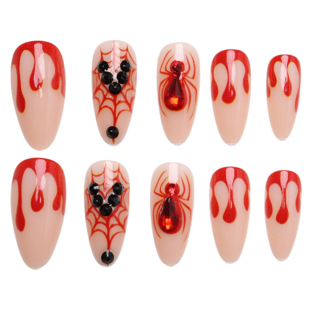 Kreative Halloween Kunstnägel mit Spinnennetz-Design Karnz
