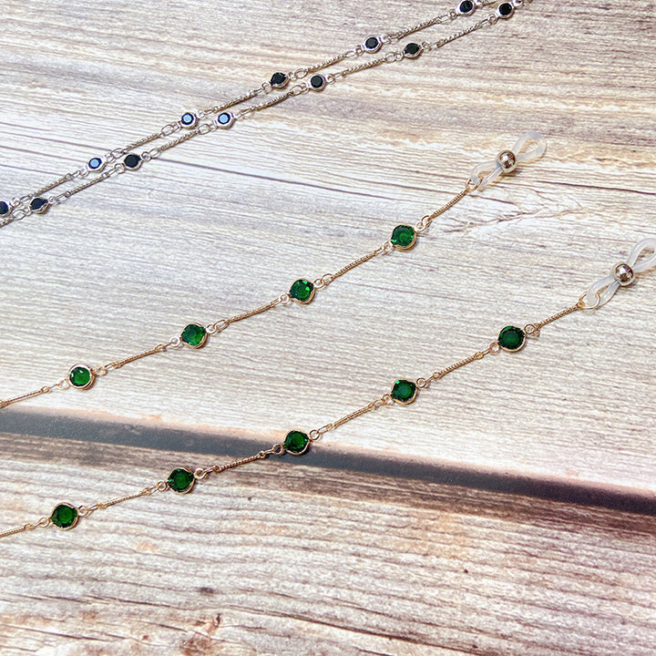 Elegante Schmuckhalterkette mit Onyx-Perlen Karnz