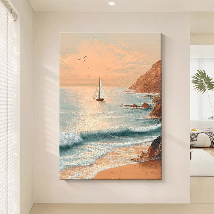 Texturiertes Seascape-Leinwandkunstwerk