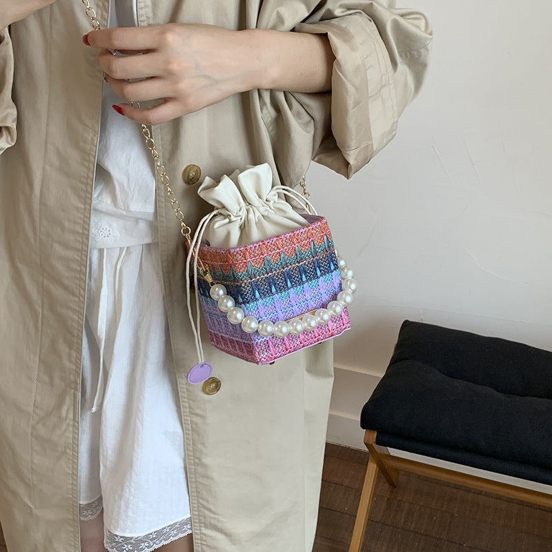 Charmante Mini Kordelzug Schultertasche Karnz