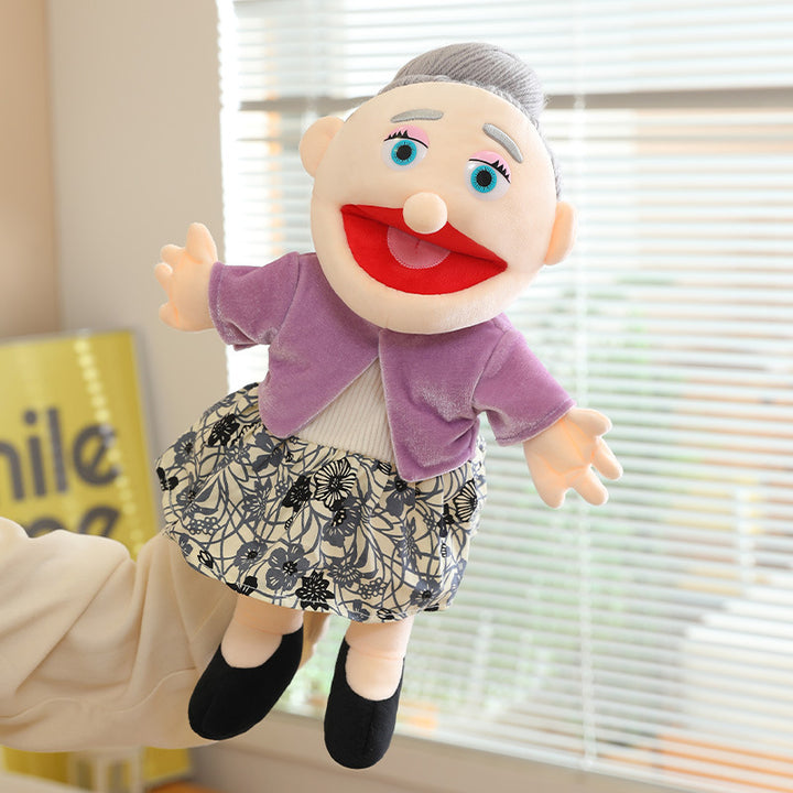 Handpuppe Plüsch Junge Charakter mit beweglichem Mund und weichem Stoffkörper Karnz