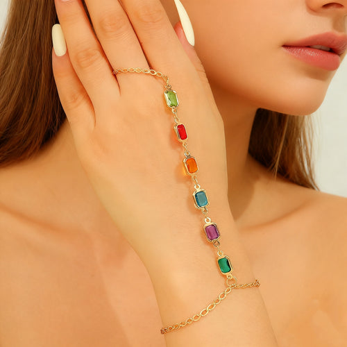 Buntes Edelstein Charme Armband Karnz