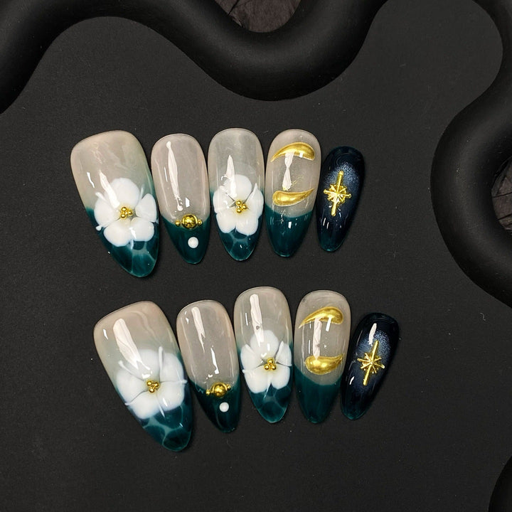 Dekorative Kunst Druck-On Nagelset