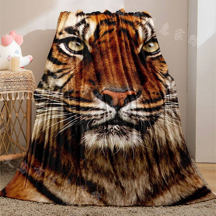 Tiger Print Plush Wurfdecke