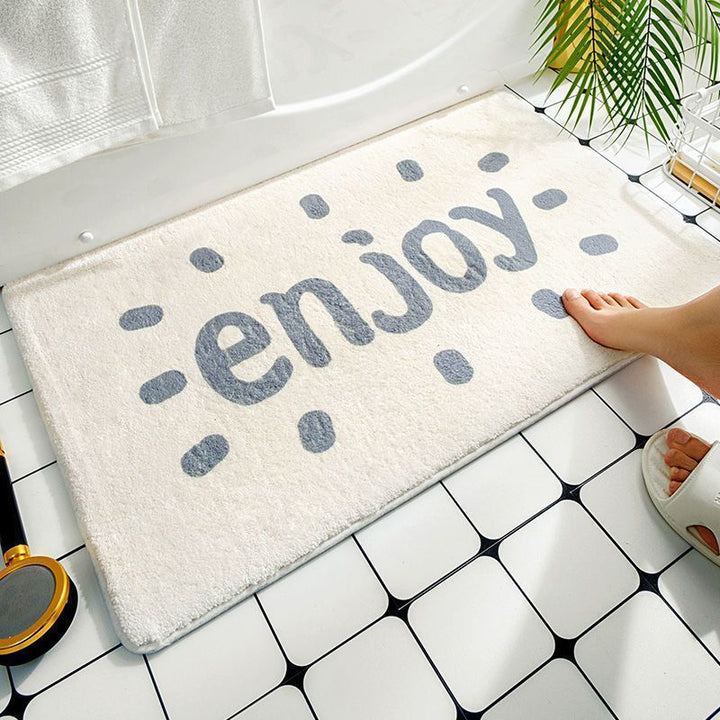 Half-Moon Tufted Floral Bath Rug Mat with Non-Slip Back