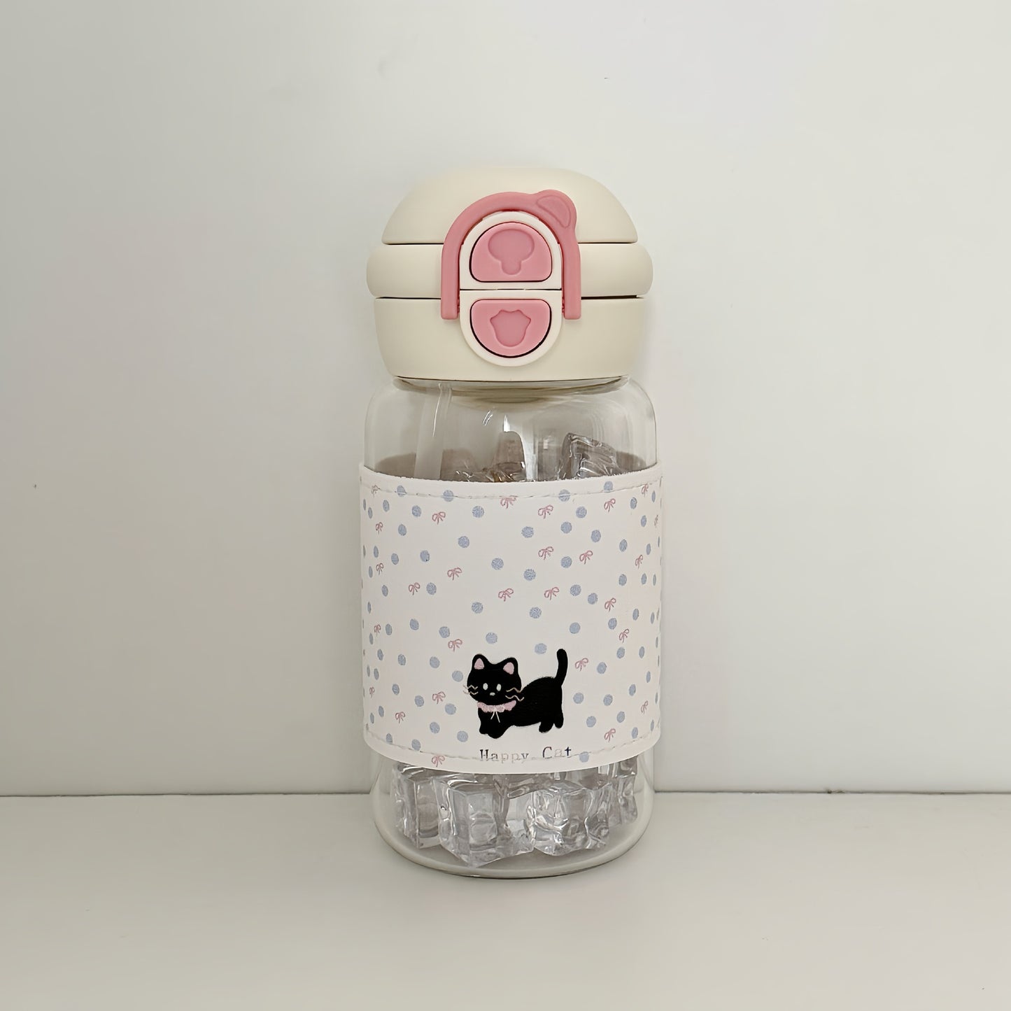 Damen Trinkflasche mit kreativem Motiv und integriertem Strohhalm Karnz