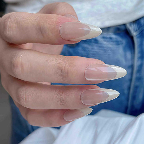 Glänzendes Langes Mandel-förmiges Press-On Nail Set Karnz