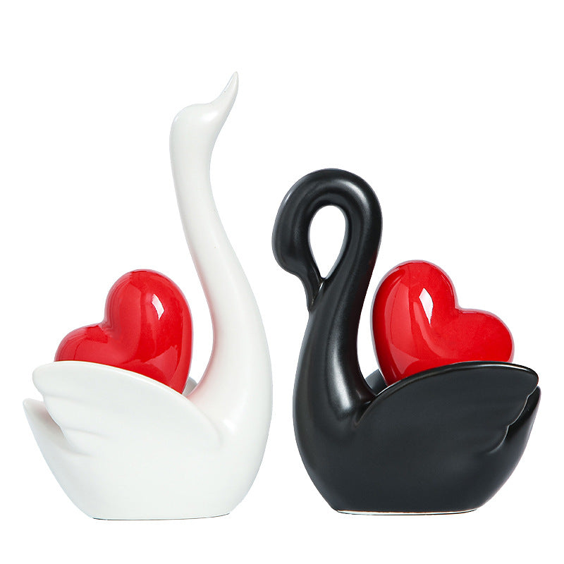 Elegante und romantische Schwäne Dekorationsfigur Karnz