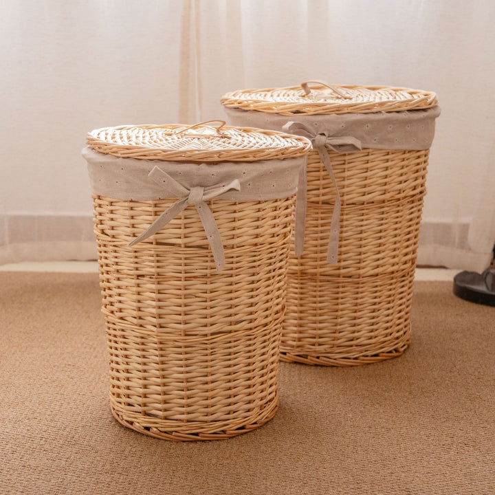 Eleganter Wäschekorb Aus Geflochtenem Rattan Karnz