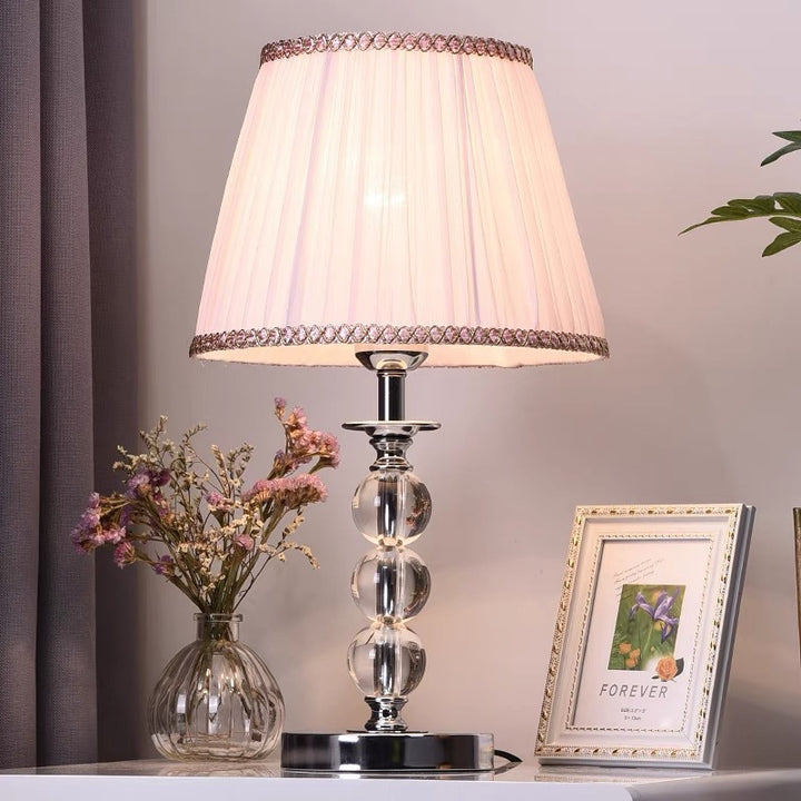 Kristallglasfuß-Tischlampe