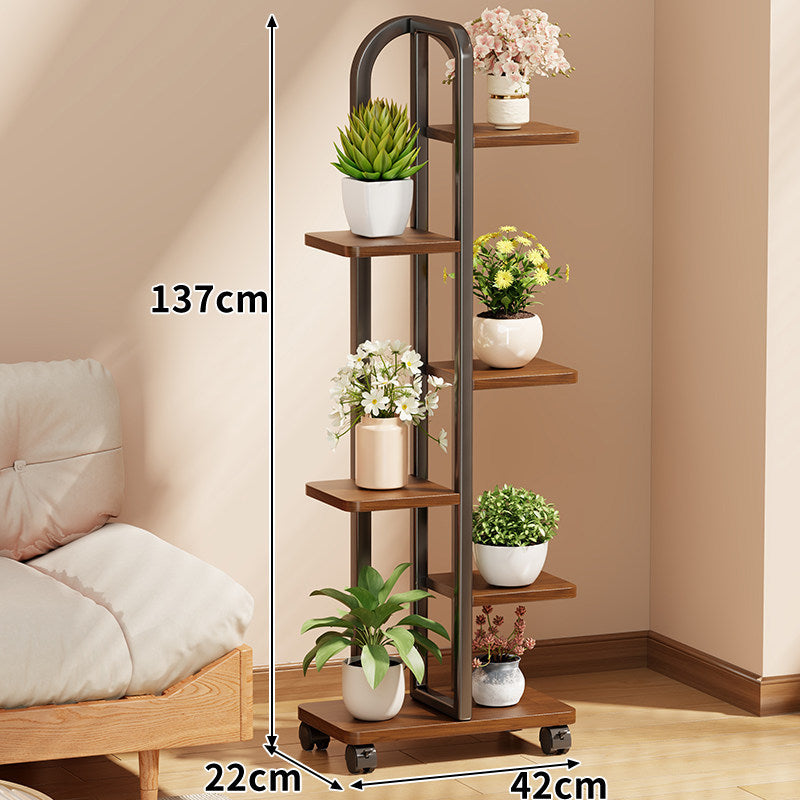 Rollendes vertikales Pflanzendisplay-Regal mit Bogengriff