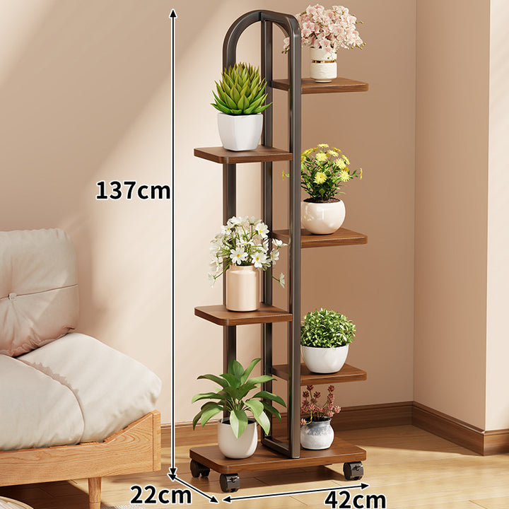 Rollendes vertikales Pflanzendisplay-Regal mit Bogengriff