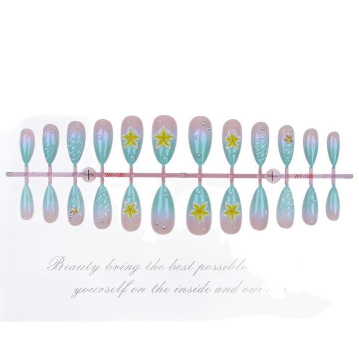 Floral-Accent Press-On Nail Art Kit Karnz