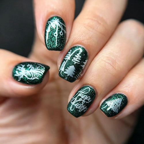 Kunstnägel mit Festlichem Wintermotiven Karnz