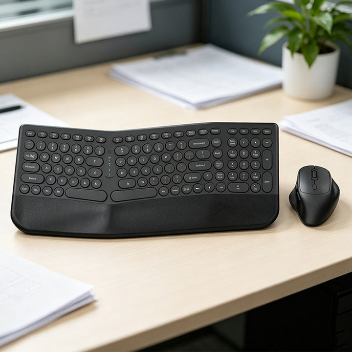 Ergonomische Wireless Tastatur und Maus Combo Karnz
