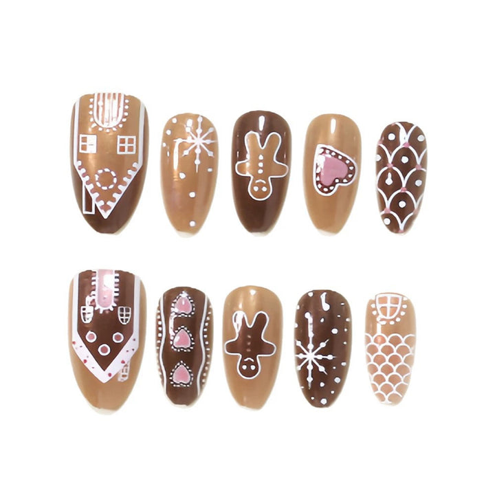 Lebkuchen-Themen Urlaub Press-On Nagelkunst Set Karnz