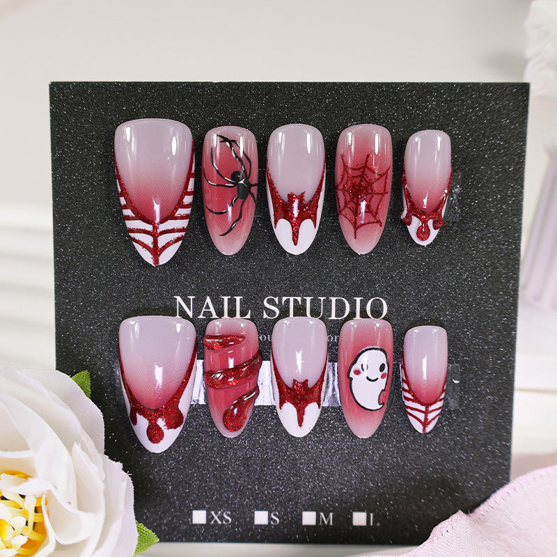 Halloween Kunstnagelset mit gruseligen Spinnen- und Gespensterdesigns Karnz