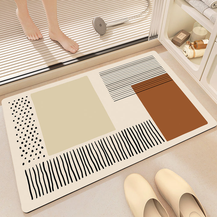 Texturiertes abstraktes Design Badezimmermatte Karnz