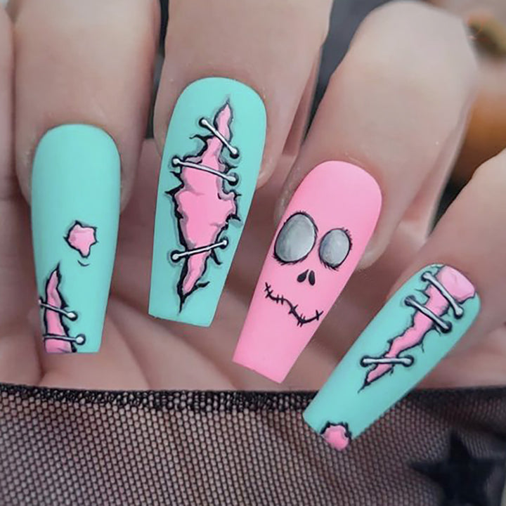 Künstlerische Halloween-Themen Druck-Nagelkunst Karnz