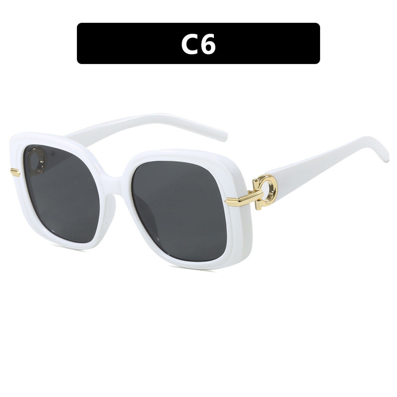 Damen quadratische Sonnenbrille mit luxuriösem Metallakzent Karnz