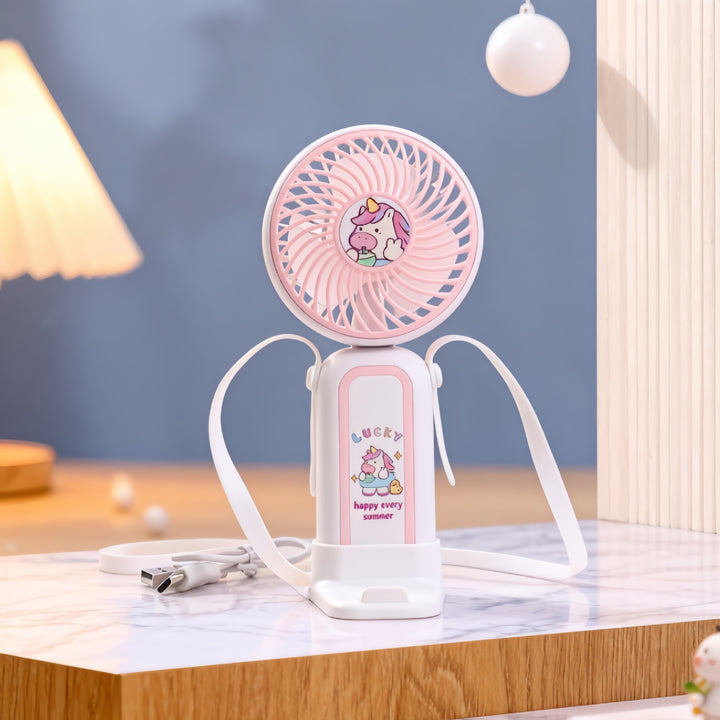 Damen Tragbarer Handventilator mit verspieltem Einhorn-Design Karnz