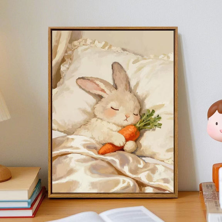 Gemütliche Cartoon-Hase Wandkunst Karnz