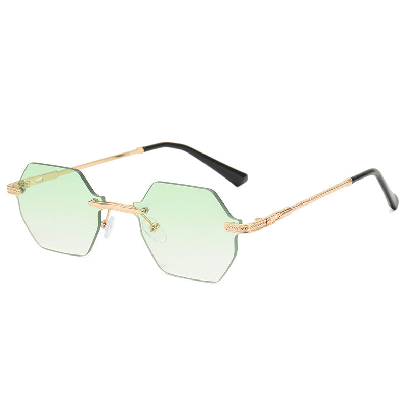 Damen hexagonale Designer-Sonnenbrille mit hochwertigem Metallrahmen Karnz