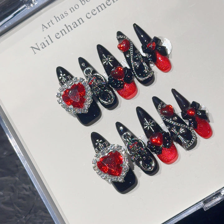 Gothic Herz Charm Nagel Kunst Set