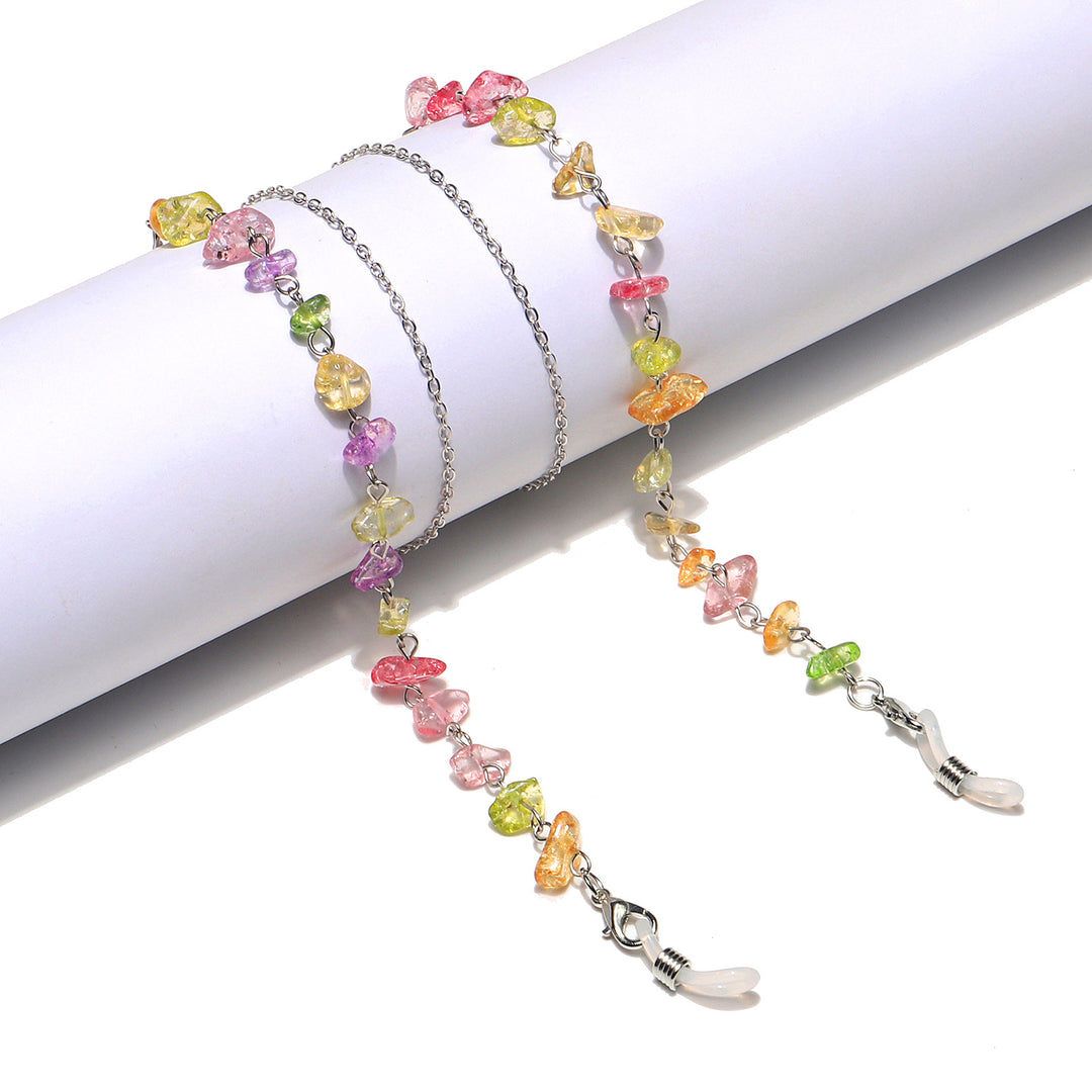 Bunte Perlen Brillen Kette Karnz
