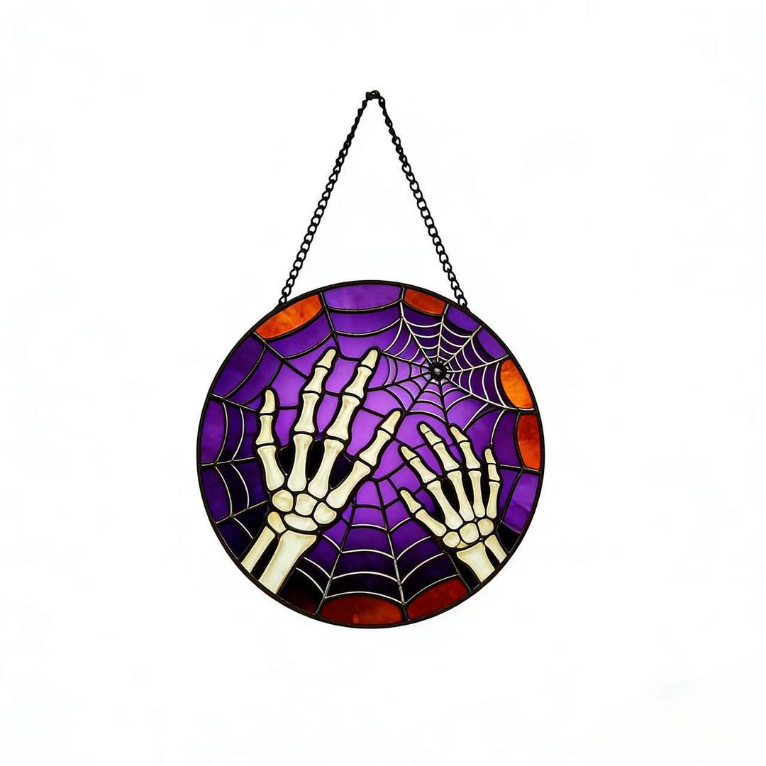 Dekorative Totenkopf Buntglas Wandkunst Karnz