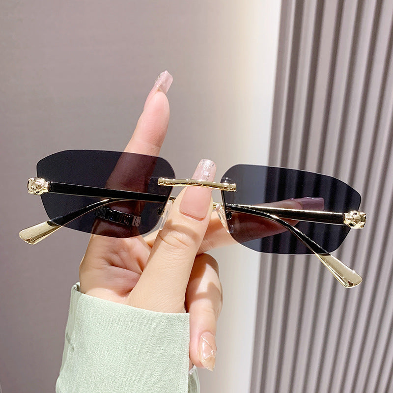 Damen elegante Halbgestell Sonnenbrille Karnz
