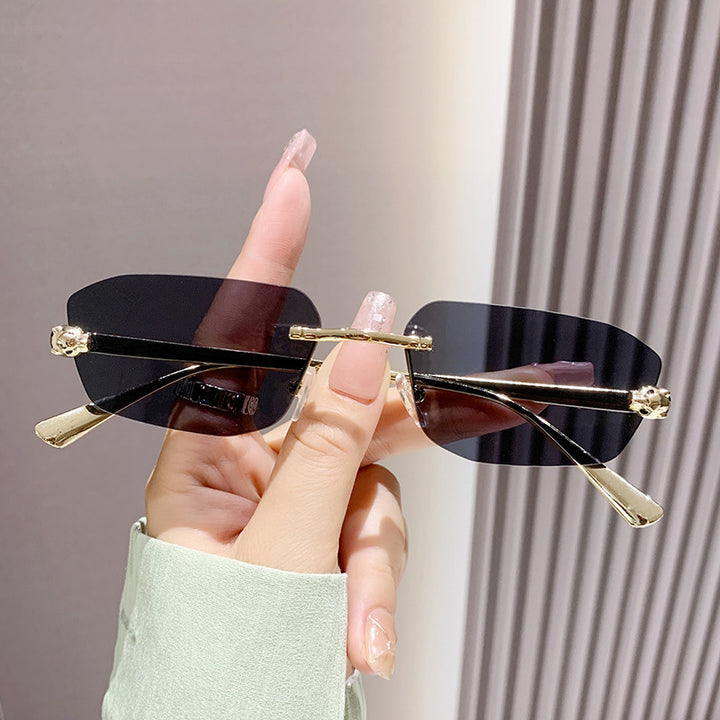 Damen elegante Halbgestell Sonnenbrille Karnz
