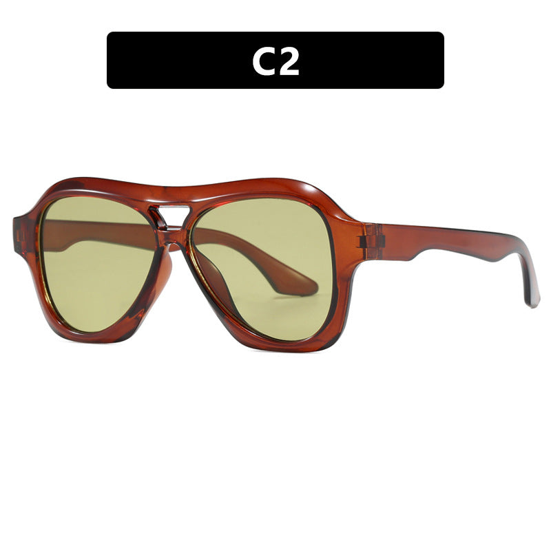 Damen modische Sonnenbrille im innovativen Design mit breitem Rahmen Karnz