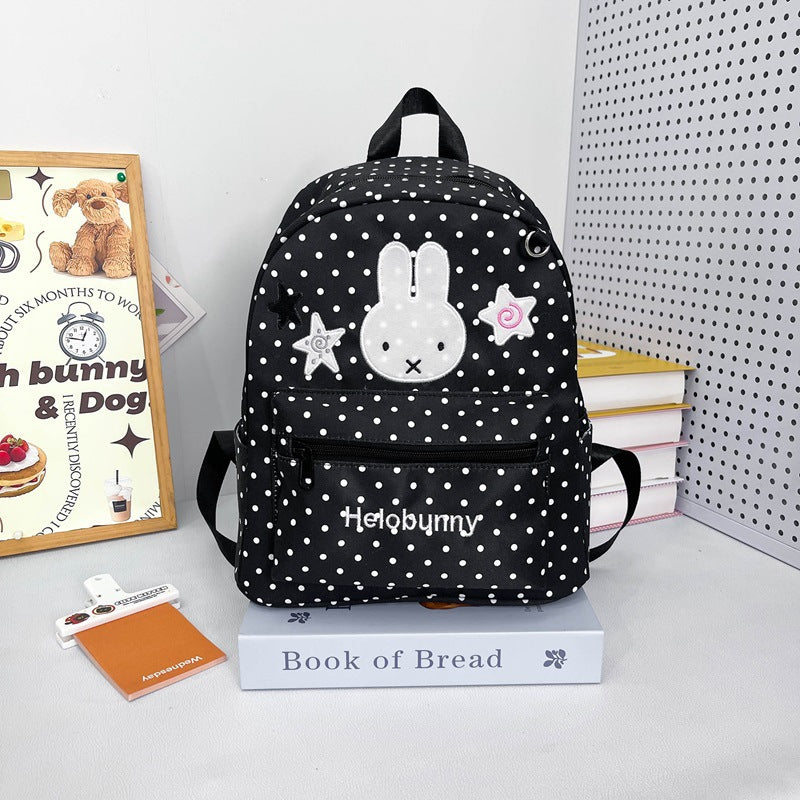 Polka-Dots Cartoon-Themen Rucksack mit Plüsch Charm Karnz