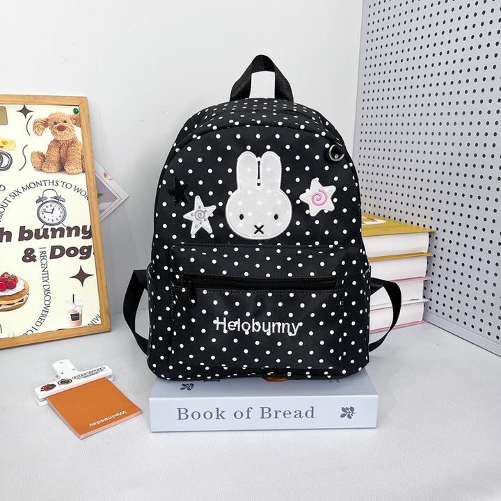 Polka-Dots Cartoon-Themen Rucksack mit Plüsch Charm Karnz