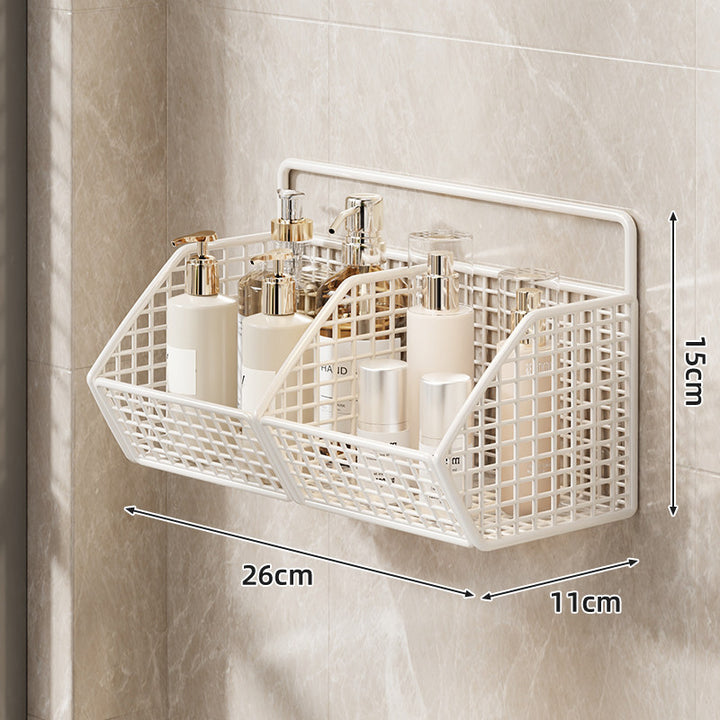 Wandmontierter Dual-Tier Gitter-Mesh Badezimmer Duschcaddy mit abtropfbaren Körben