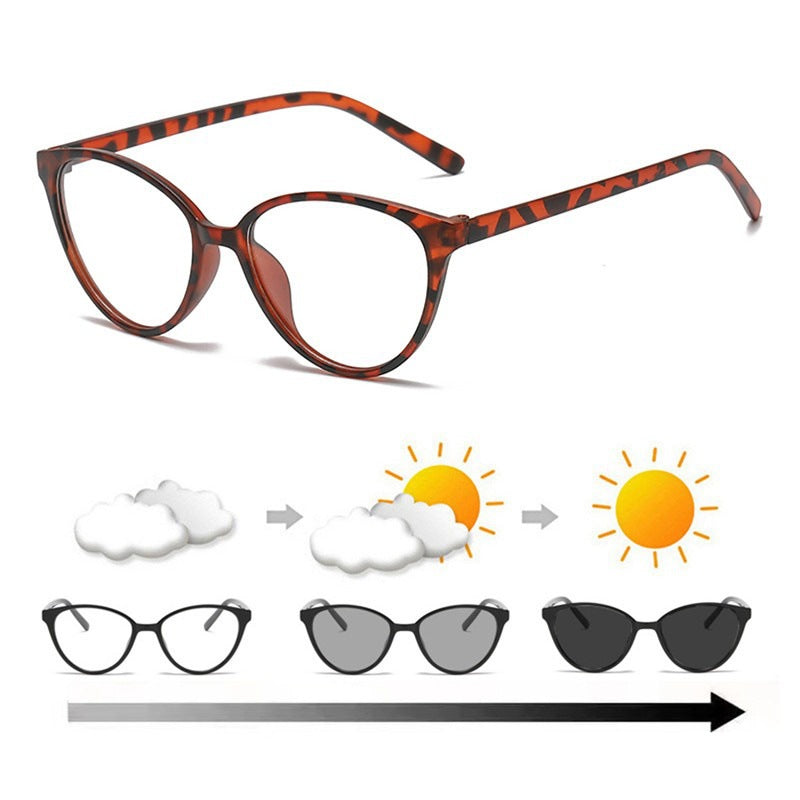 Damen modische lichtempfindliche Katzenaugenbrille Karnz