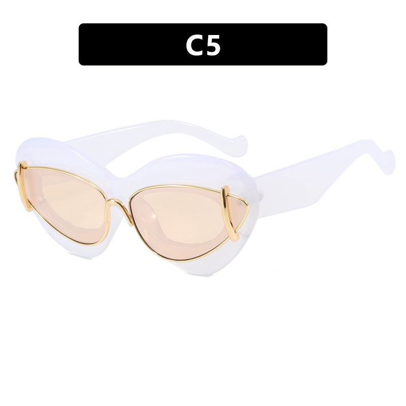 Damen extravagante Katzenaugen-Sonnenbrille Karnz