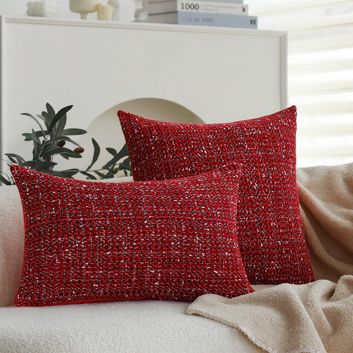 Quadratischer Bouclé-Tweed Kissenbezug mit strukturierter Gewebeoptik und verdecktem Reißverschluss Karnz