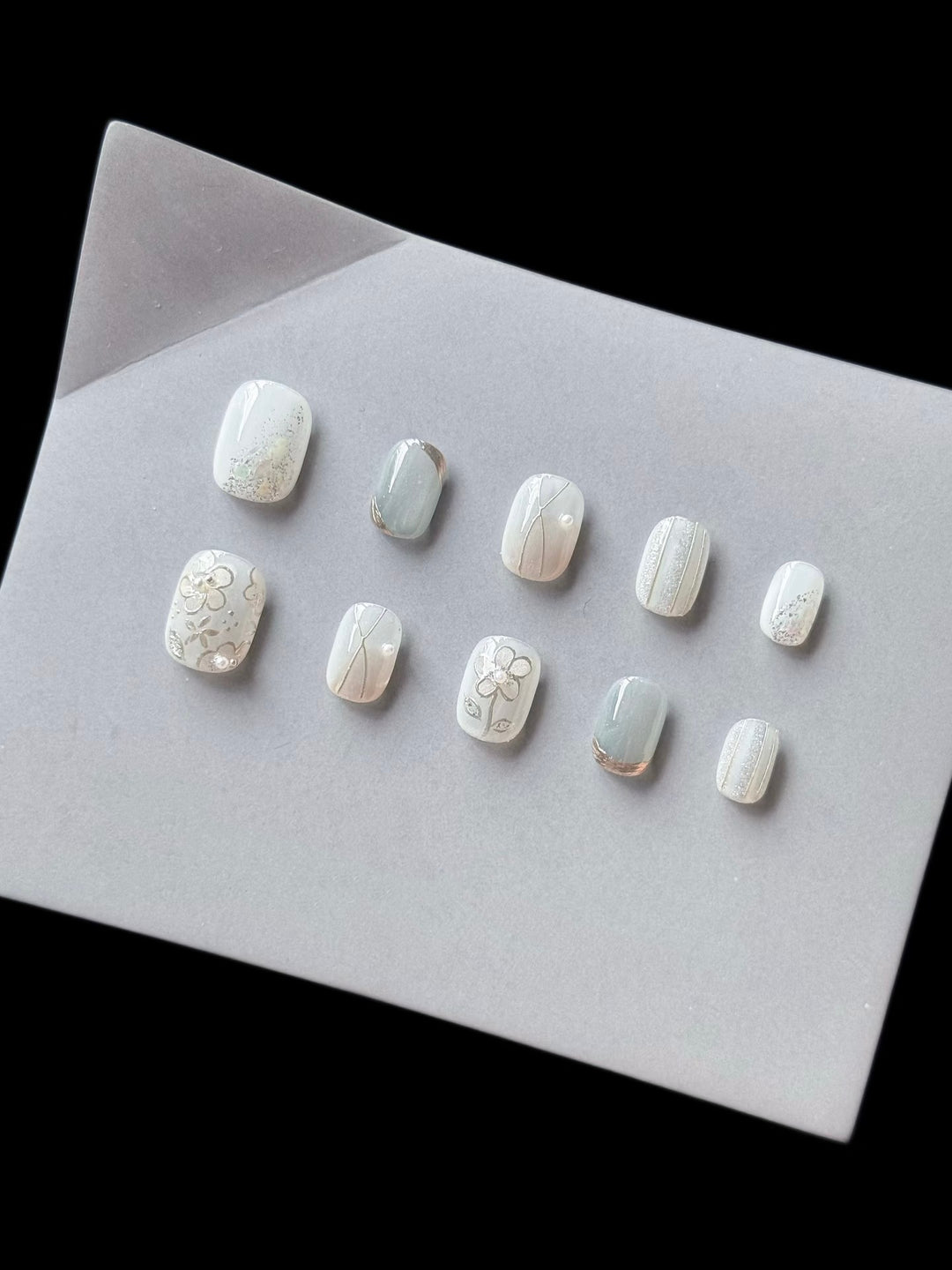 Premium dekorative Acryl Press-On Nagel Set