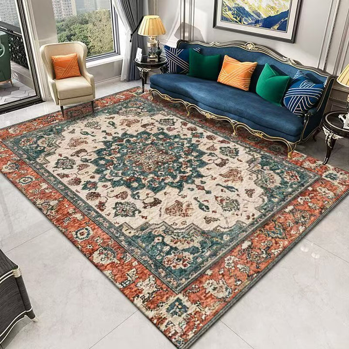 Eleganter Vintage Floral Teppich