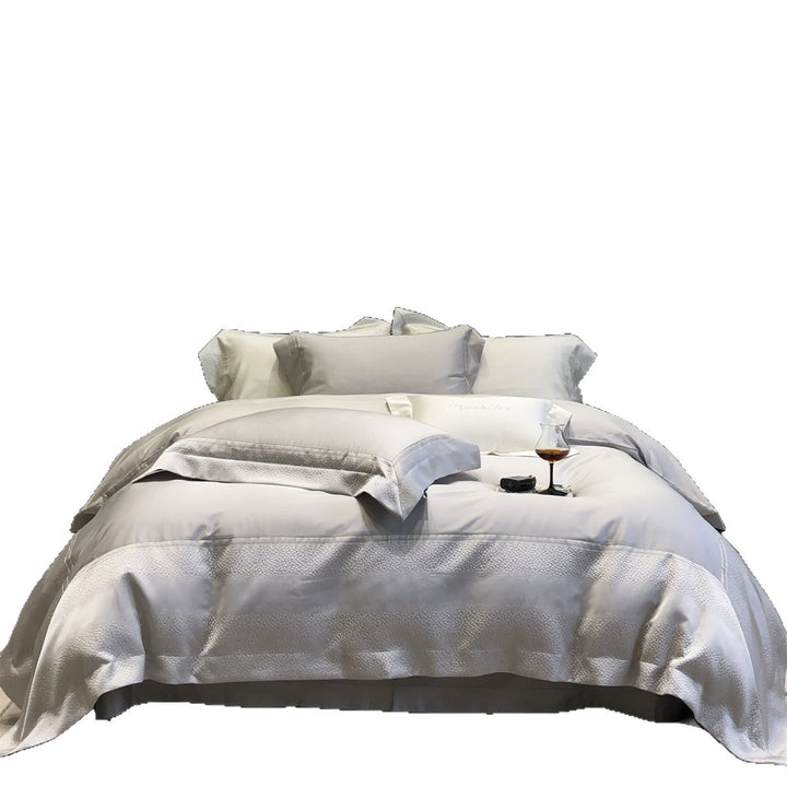 Hotel-Style Bio-Baumwoll-Bettwäsche-Set mit gewebtem Rand und Umschlagkissenbezügen