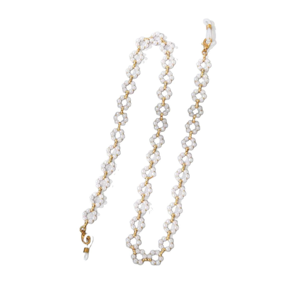 Eleganter Perl- und Goldketten-Brillenhalter Karnz