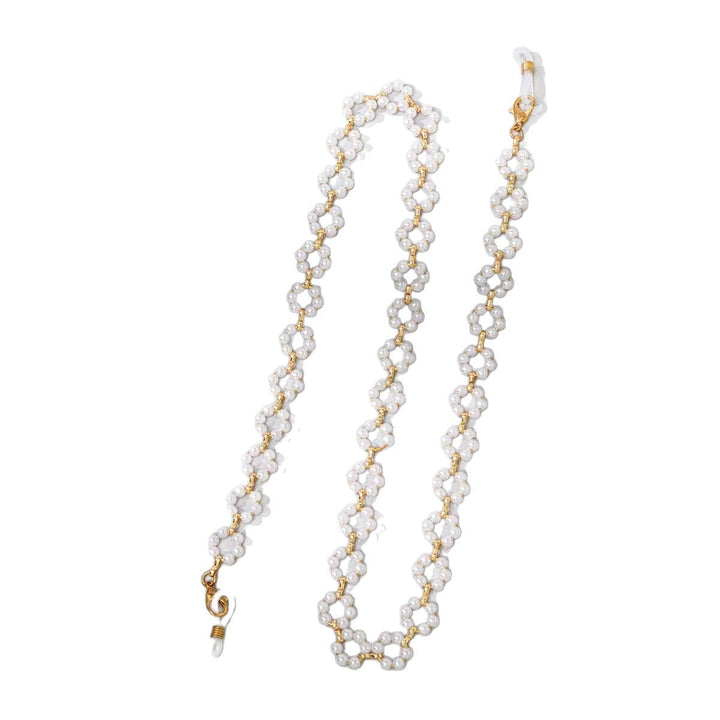 Eleganter Perl- und Goldketten-Brillenhalter Karnz