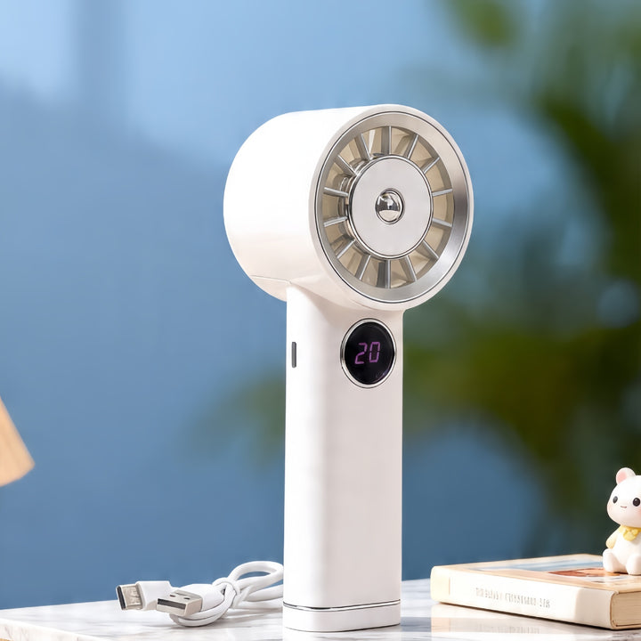 Damen Tragbarer Luftstrom-Ventilator mit Digitalanzeige Karnz