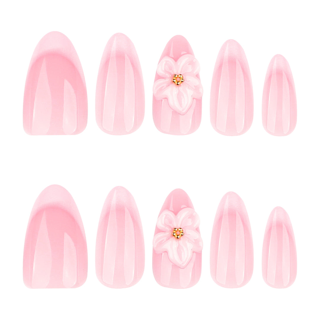 Kunstvolle Acryl-Nägel mit eleganten Blumendesigns Karnz