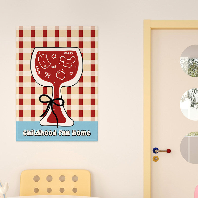 Cute Cartoon Mug Illustration Framed Wall Art Print for Kitchen & Nursery